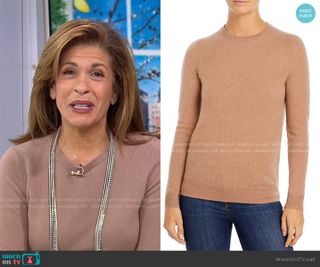 Crewneck Cashmere Sweater by C by Bloomingdale's worn by Hoda Kotb on Today