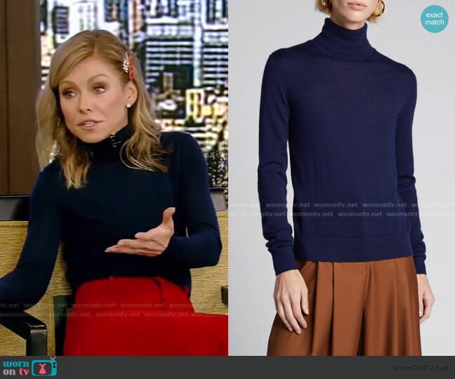 Cashmere Turtleneck Sweater by Ralph Lauren worn by Kelly Ripa  on Live with Kelly & Ryan