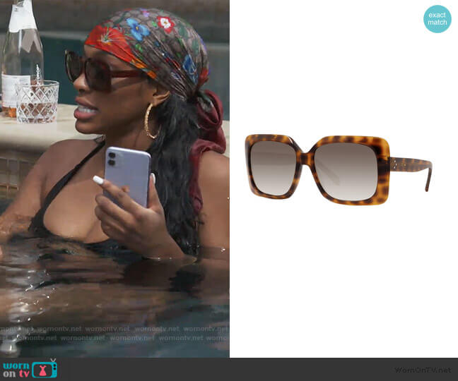 Square Acetate Sunglasses by Celine worn by Porsha Williams on The Real Housewives of Atlanta