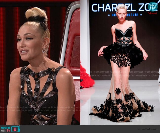 Spring Summer 2020 Dress by Charbel Zoe worn by Gwen Stefani on The Voice