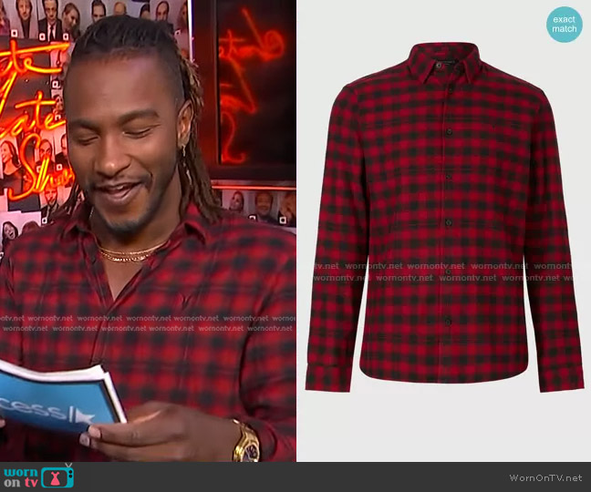 Chetco Shirt by All Saints worn by Scott Evans on Access Hollywood