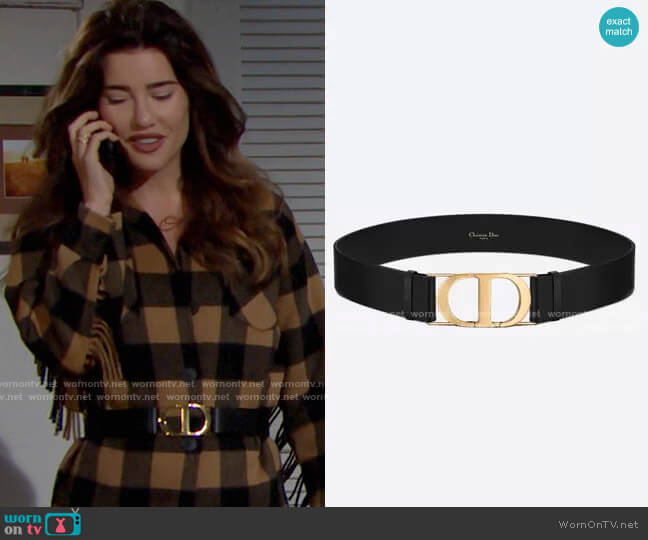 Christian Dior 30 Montaigne Belt worn by Steffy Forrester (Jacqueline MacInnes Wood) on The Bold and the Beautiful