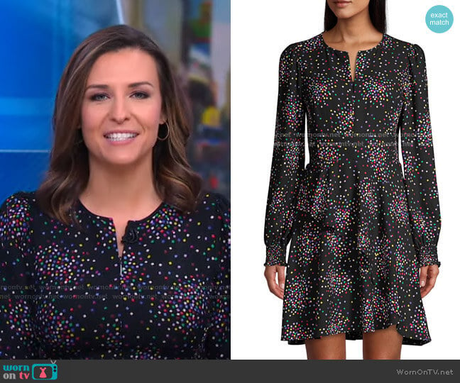 Confetti Cheer Fit & Flare Dress by Kate Spade worn by Mary Bruce on Good Morning America