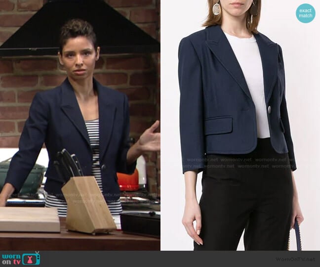 WornOnTV: Elena’s navy cropped blazer on The Young and the Restless ...