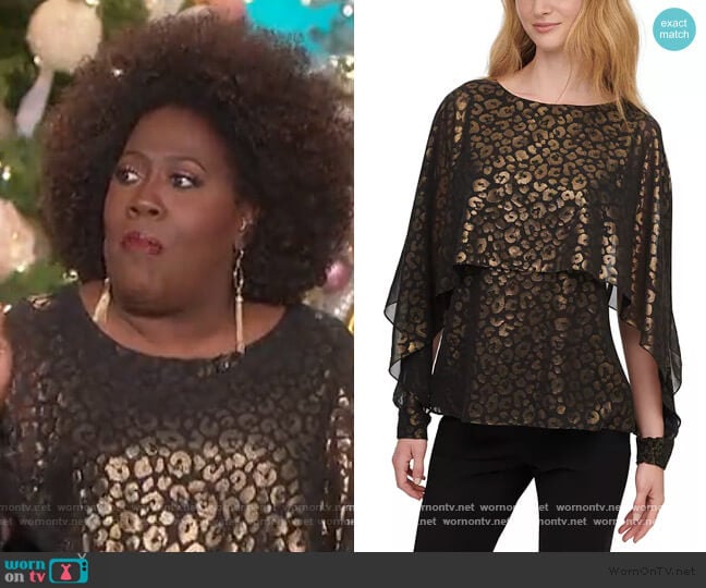 Metallic-Print Cape Top by DKNY worn by Sheryl Underwood on The Talk