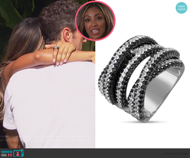 Black Spinel & White Sapphire Ring by Dilamani worn by Tayshia Adams on The Bachelorette