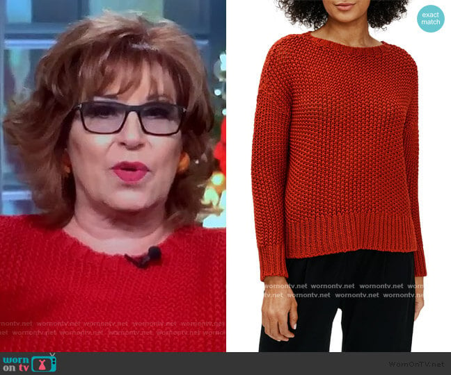 Organic Cotton Crewneck Sweater by Eileen Fisher worn by Joy Behar on The View