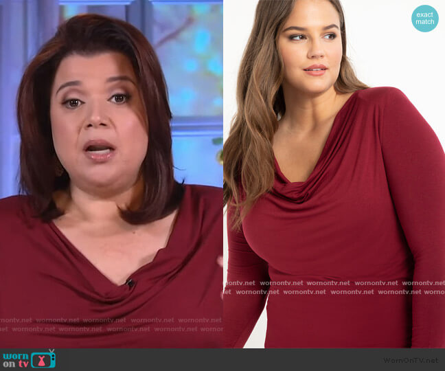 Cowl Neck Tee by Eloquii worn by Ana Navarro on The View