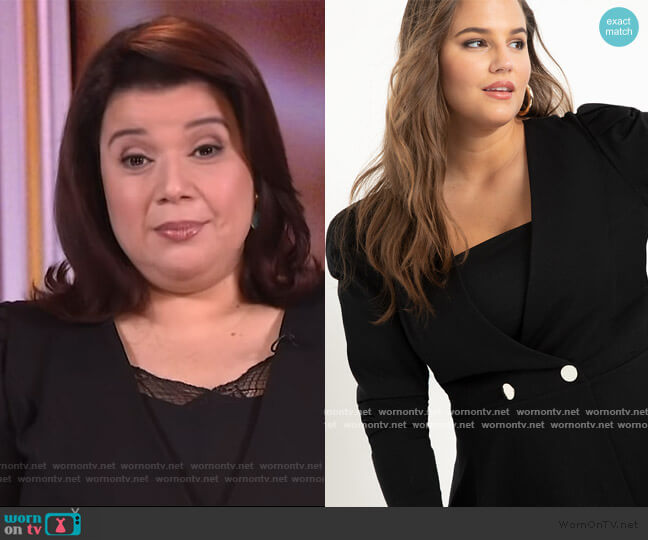 Puff Sleeve Peplum Blazer by Eloquii worn by Ana Navarro on The View