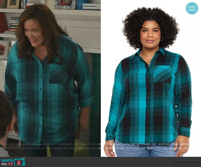 WornOnTV: Katie’s green plaid shirt on American Housewife | Katy Mixon ...