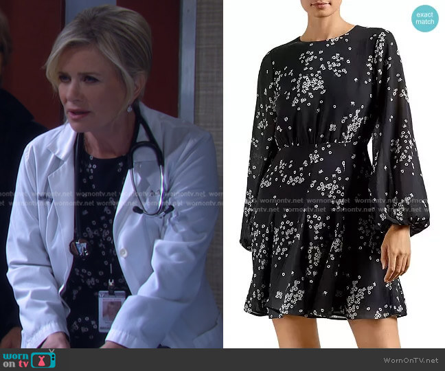 WornOnTV: Kayla’s black floral print mini dress on Days of our Lives ...