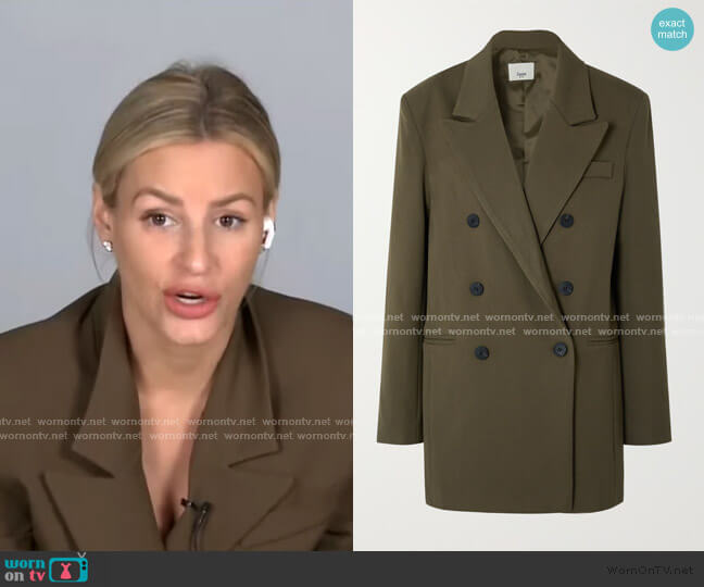 Julie Double-Breasted Blazer by Frankie Shop worn by Morgan Stewart on E! News