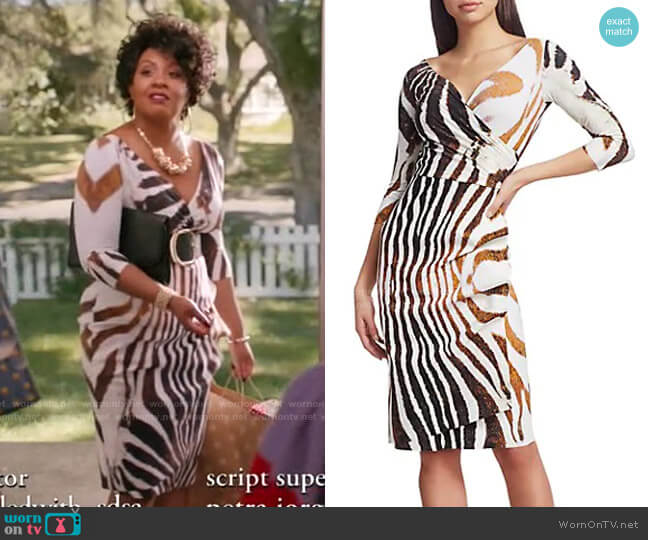 Florien Zebra Print Dress by Chiara Boni La Petite Robe worn by Christina Anthony on Black-ish