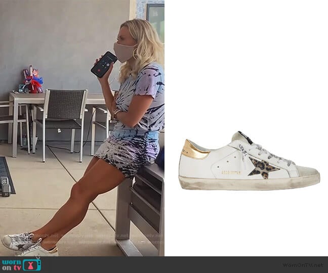 Superstar Low-Top Leather Sneakers by Golden Goose worn by Braunwyn Windham-Burke on The Real Housewives of Orange County