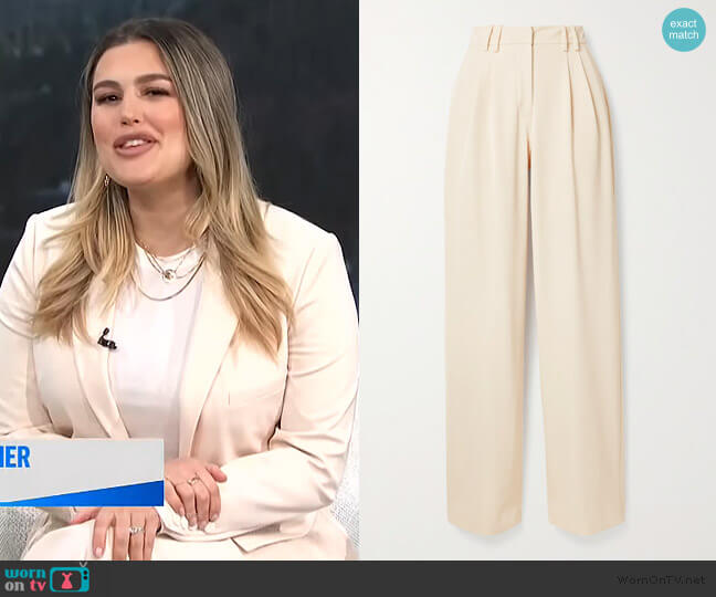 Addison pleated twill straight-leg pants Jonathan Simkhai worn by Carissa Loethen Culiner on E! News