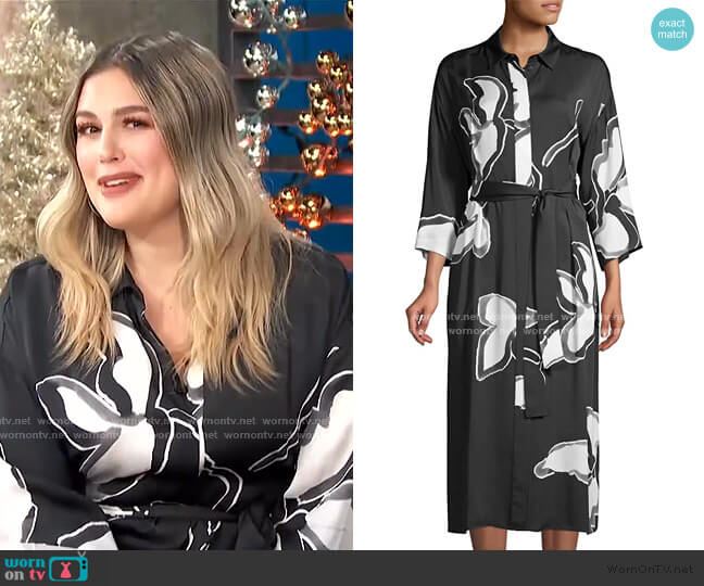 Rhodes Floral Midi Shirtdress by Lafayette 148 New York worn by Carissa Loethen Culiner on E! News