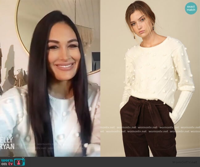 Popcorn Sweater by Line & Dot worn by Brie Bella on Live with Kelly and Ryan