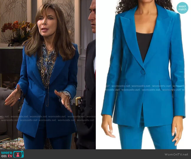 Long & Lean Dickey Jacket by Veronica Beard worn by Kate Roberts (Lauren Koslow) on Days of our Lives