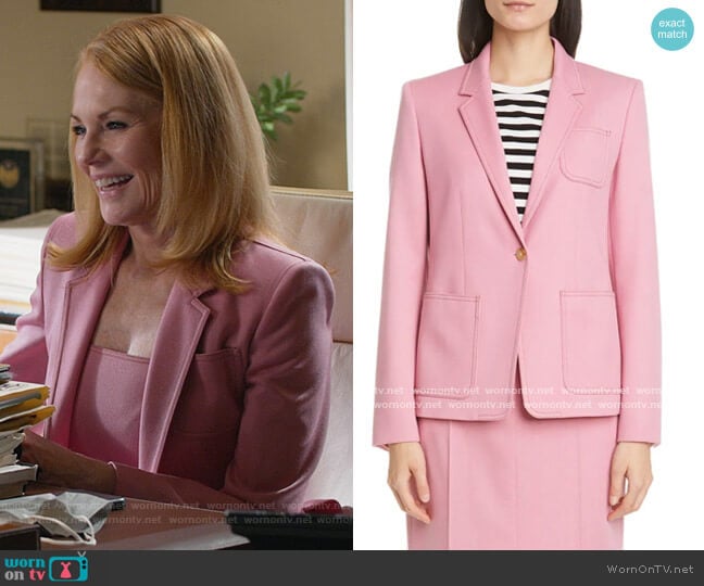 Berlina Topstitch Wool Jacket by Max Mara worn by Lisa Benner (Marg Helgenberger) on All Rise