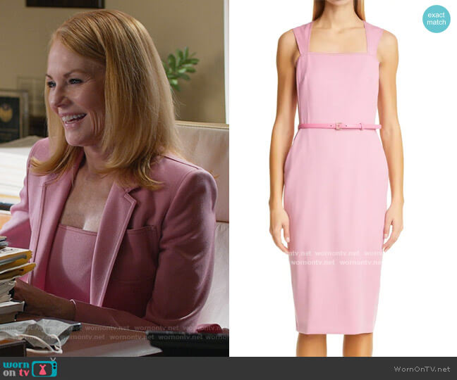 Dress: Cabala Belted Wool Sheath Dress by Max Mara worn by Lisa Benner (Marg Helgenberger) on All Rise