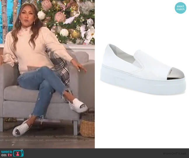 Platform Slip-On Sneaker by Miu Miu worn by Carrie Inaba on The Talk