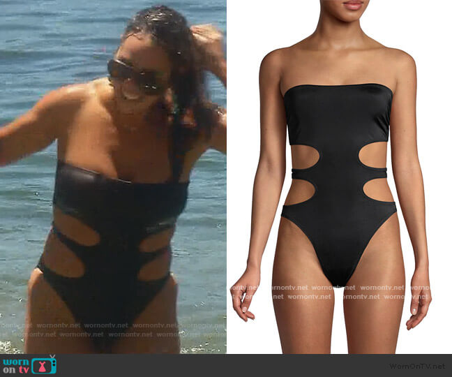 11/11 Mio Cutout One-Piece Swimsuit by Norma Kamali worn by Kelly Dodd  on The Real Housewives of Orange County