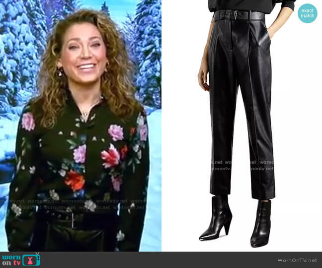 Pleather Belted Trousers by Ted Baker worn by Ginger Zee on Good Morning America