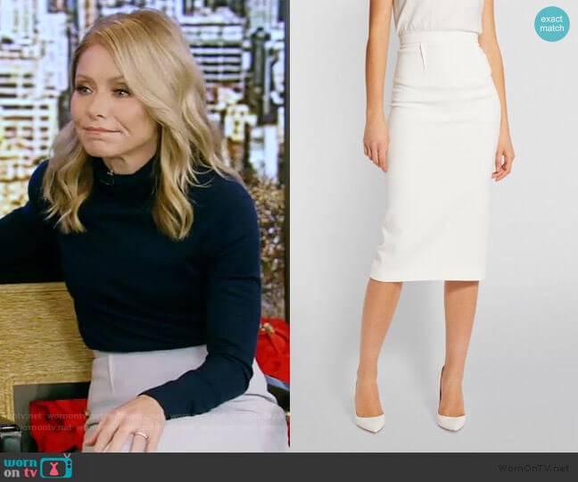 Arreton Pencil Skirt by Roland Mouret worn by Kelly Ripa on Live with Kelly and Mark