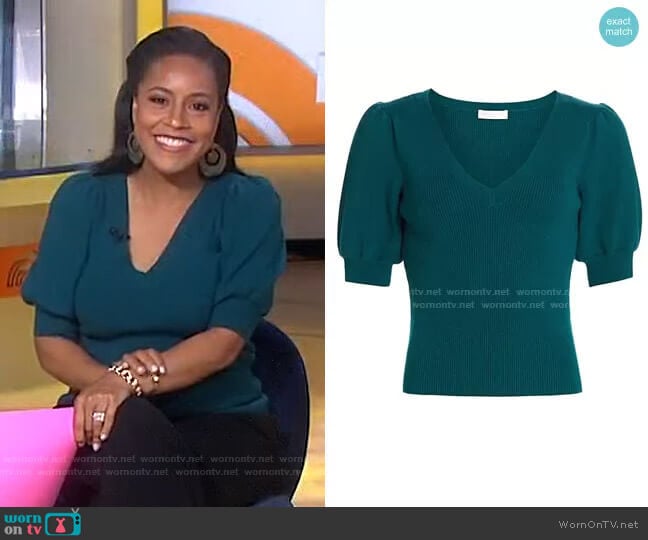 Rory Puff-Sleeve Sweater by Ramy Brook worn by Sheinelle Jones on Today