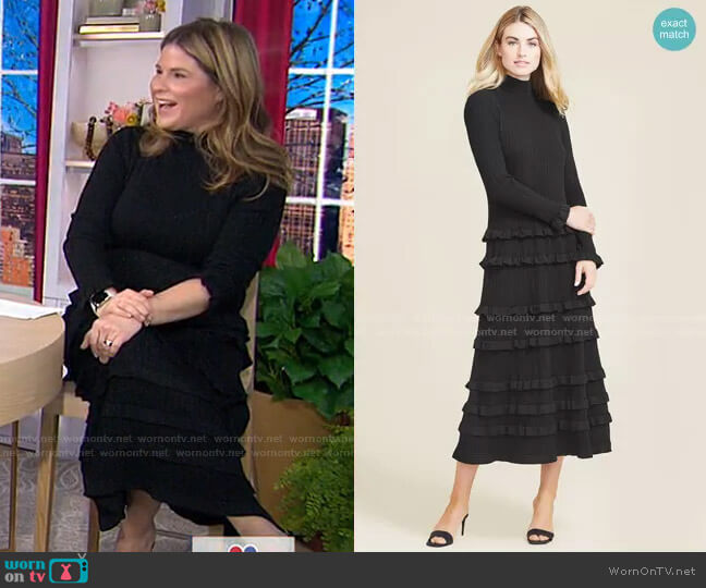 Ruffle Knit Dress by Pearl by Lela Rose worn by Jenna Bush Hager on Today