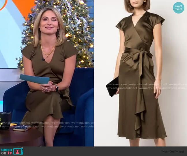 Ruffle Trim Wrap Dress by Diane von Furstenberg worn by Amy Robach on Good Morning America