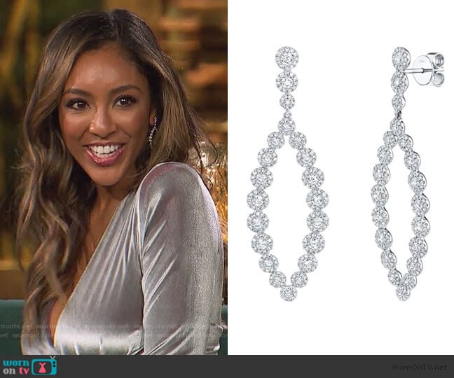 Diamond Earrings by Shy Creation worn by Tayshia Adams on The Bachelorette