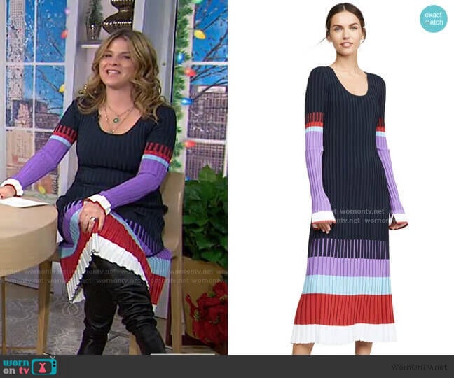 Scoop Neck Colorblock Dress by Prabal Gurung worn by Jenna Bush Hager on Today