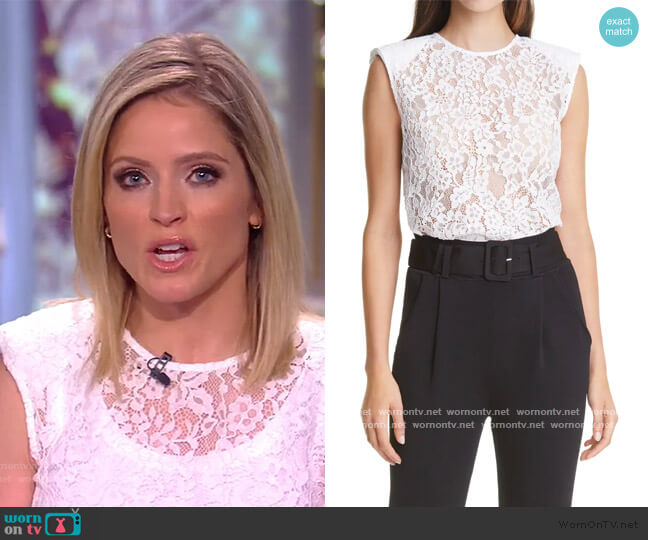 Cord Lace Sleeveless Top by Self Portrait worn by Sara Haines on The View