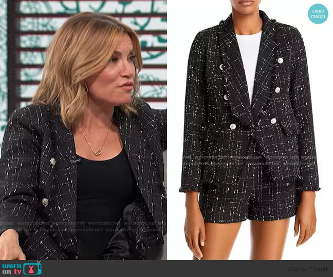 Tweed Blazer by Aqua worn by Kit Hoover on Access Hollywood