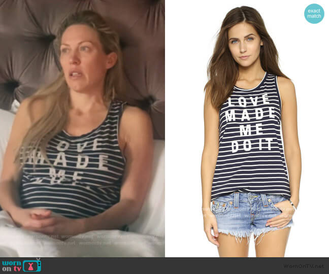 Love Made Me Do It tank by Sundry worn by Braunwyn Windham-Burke on The Real Housewives of Orange County