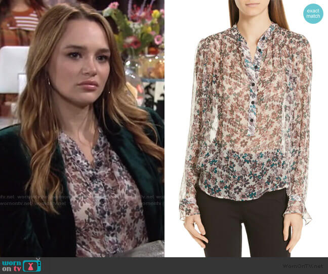 WornOnTV: Summer’s floral blouse and green velvet blazer on The Young ...