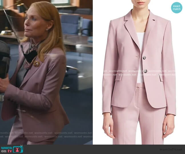 Carissa Wool Blazer and pants by Theory worn by Lisa Benner (Marg Helgenberger) on All Rise