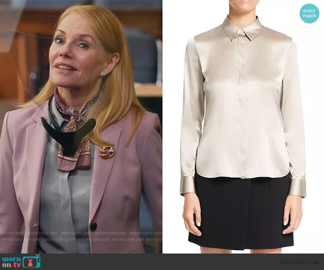 Classic Fitted Shirt by Theory worn by Lisa Benner (Marg Helgenberger) on All Rise