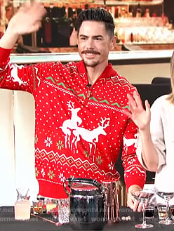 Tom Sandoval’s red ugly christmas sweater on E! News