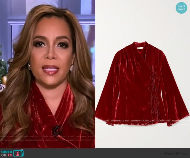 WornOnTV: Sunny’s burgundy velvet blouse on The View | Sunny Hostin ...