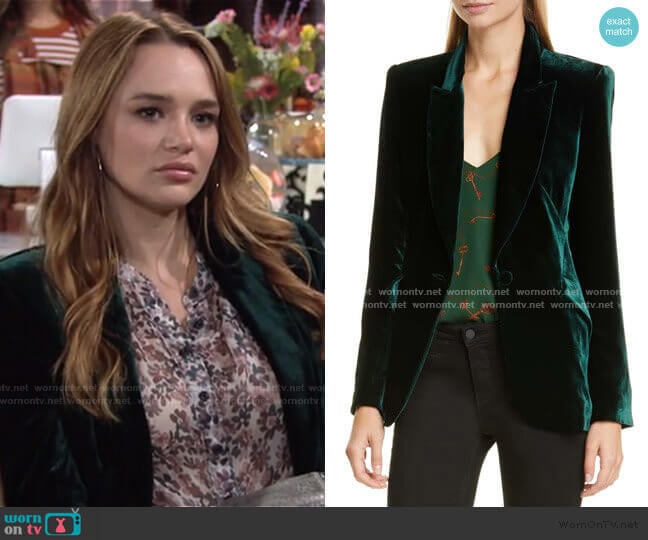 Velvet Blazer by L'Agence worn by Summer Newman (Hunter King) on The Young and the Restless