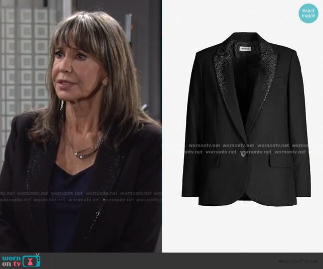 Viking Strass Jacket by Zadig & Voltaire worn by Jill Abbott (Jess Walton) on The Young and the Restless