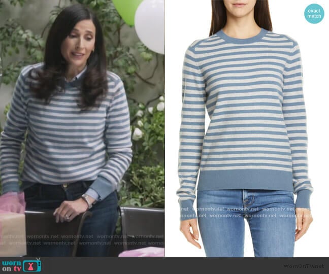 Stripe Cashmere Sweater by Vince worn by Delia (Michaela Watkins) on The Unicorn