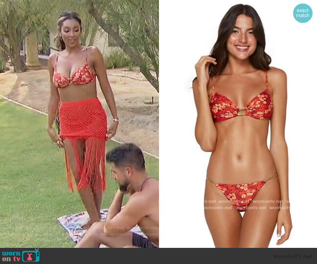 Top: Paris Erin Chain Top and Chain Bottoms by Vix worn by Tayshia Adams  on The Bachelorette