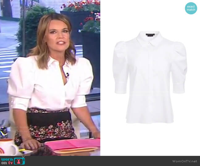 Willa Scrunched Puff Sleeve Top by Alice + Olivia worn by Savannah Guthrie  on Today