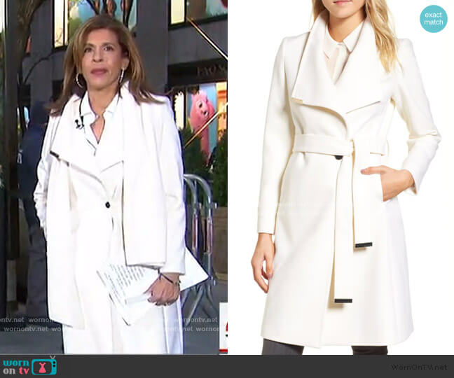 Wool Blend Long Wrap Coat by Ted Baker worn by Hoda Kotb on Today