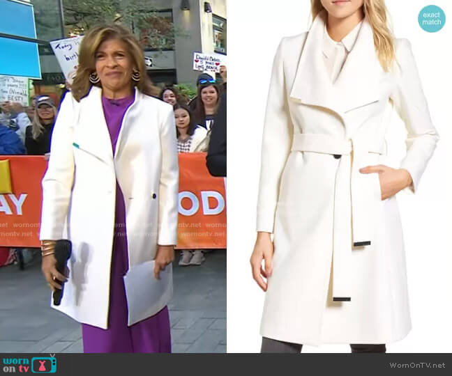 Wool Blend Long Wrap Coat by Ted Baker worn by Hoda Kotb on Today