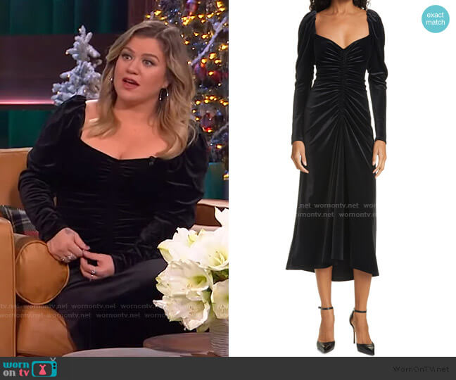 Chamberlin Long Sleeve Dress by A.L.C. worn by Kelly Clarkson on The Kelly Clarkson Show