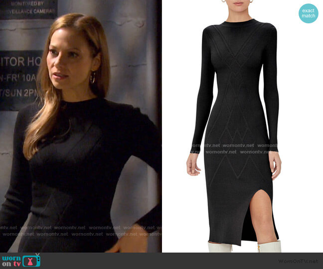 Emily Long-Sleeve Diamond-Knit Dress by Alexis worn by Ava Vitali (Tamara Braun ) on Days of our Lives